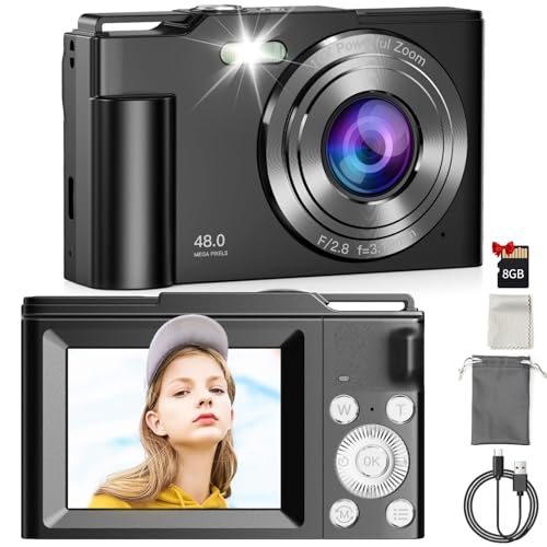 MaxMango Appareil Photo Numérique 1080P - Digital Camera Autofocus, Appareil Photo 2,4 Pouces avec Zoom Numérique 16x, Appareil Photo Compact et Portable pour Adultes et Débutants (Noir)