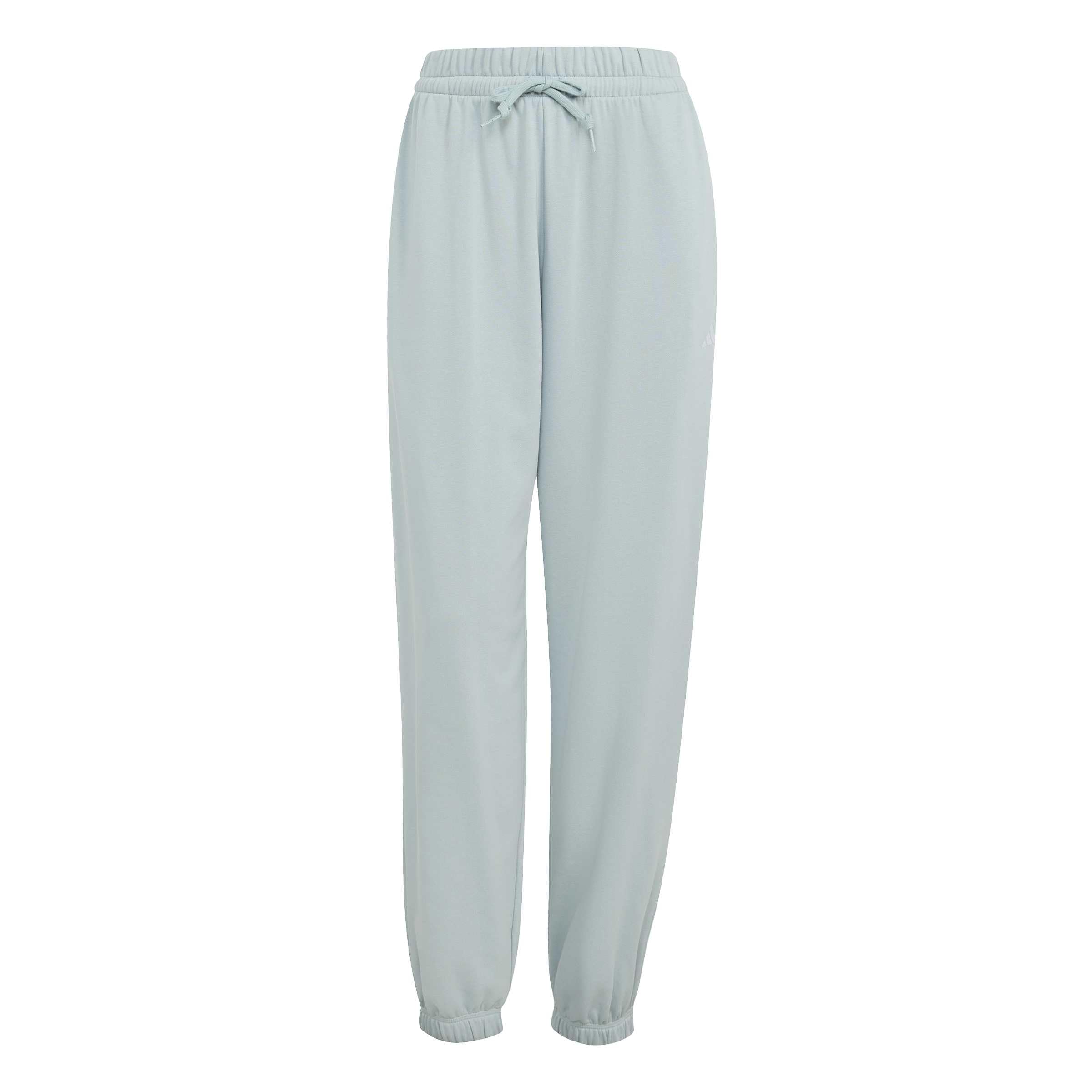 adidas Damen Essentials Small Logo French Terry Cuffed Pants, Wonder Sage/​White, M