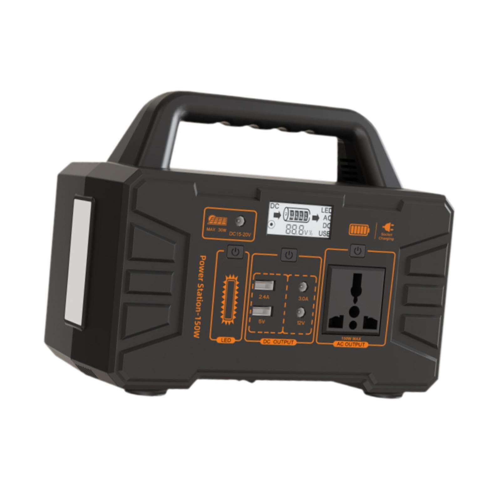 F Fityle Stazione di Alimentazione Portatile, Power Bank di Emergenza da 150 W con Display Intelligente, Elevata capacità, accumulo di energia di Emergenza per