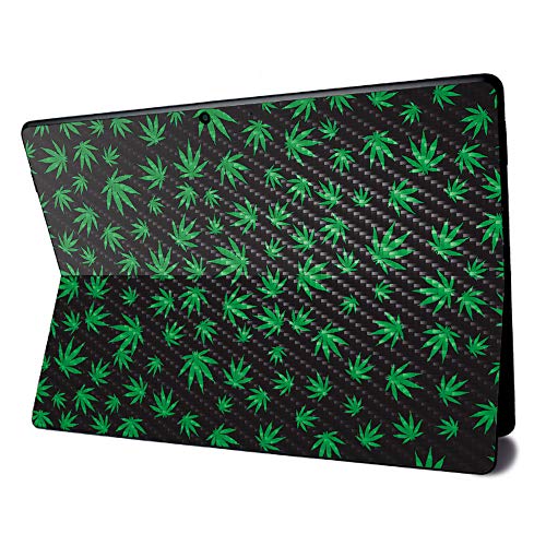 Image of MightySkins Carbon Fiber Skin for Microsoft Surface Pro X - Marijuana | Textured Carbon Fiber Finish | Easy to Apply, Remove, and Change Styles | Made in The USA