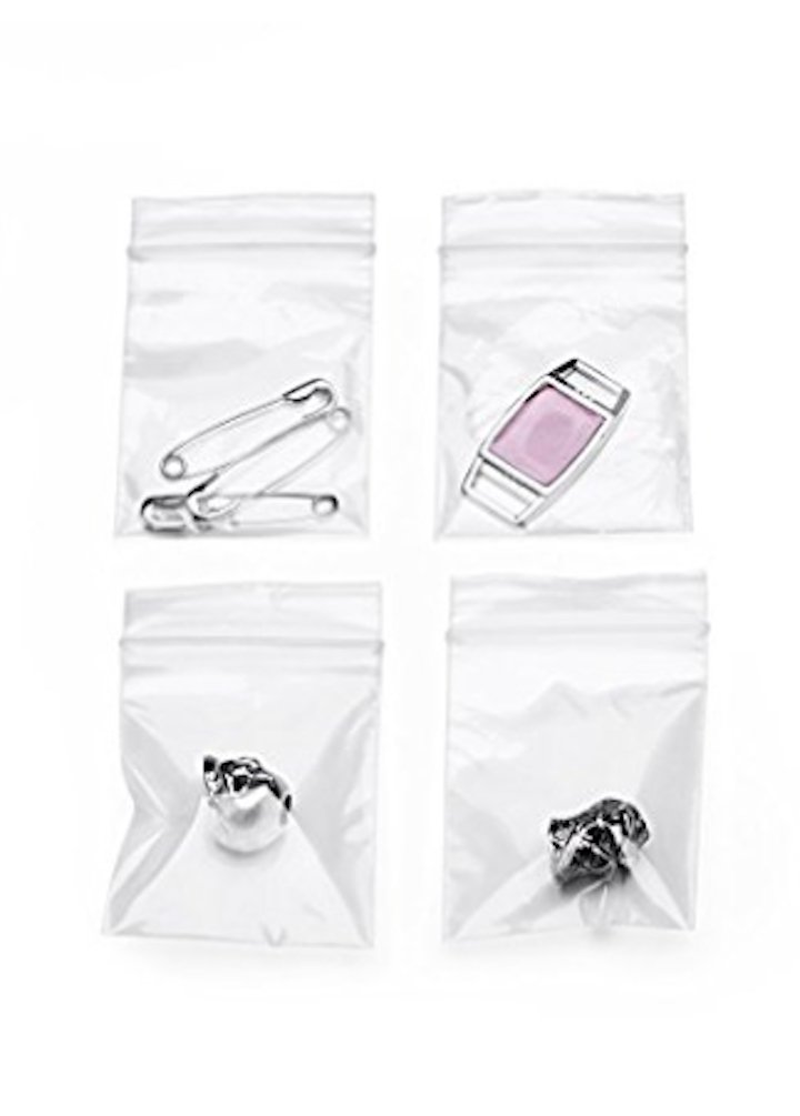 Halulu 100 Pcs Clear Self Sealing Lock Bags Reclosable Plastic Poly