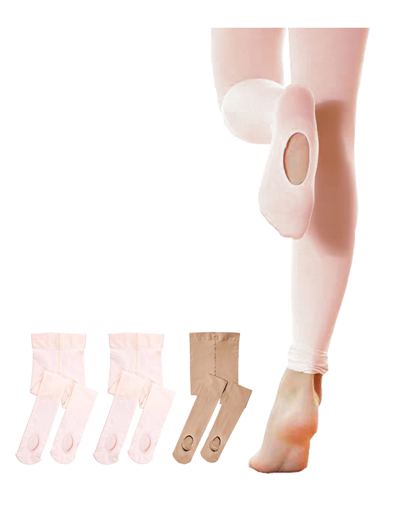Stelle Girls' Convertible &amp; Transition Ballet Tights for Toddler Dance Kid