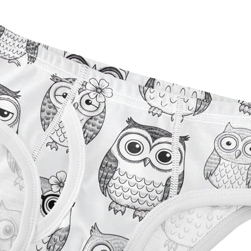 CHIFIGNO Boys' Briefs Cute Owl Gray Toddler Boy Underwear Soft Cotton Underwear Briefs4