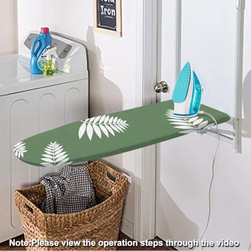Image of SheeChung 14x42 Inch Over-The-Door Ironing Board Cover and Pad,Cotton Cover with Extra Thick Pad,Resists Scorching and Staining,Fits Door /Standard Ironing Board,Silicone Coating