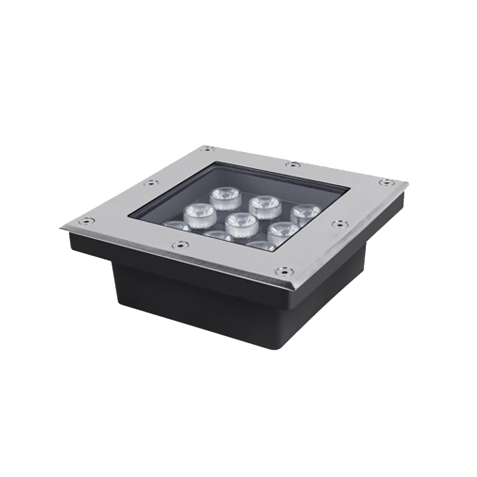 Quadrato Esterno Faretti da Pavimento Luci Terra Alluminio Antiruggine IP65 Impermeabile Incasso Faretto per Vialetto Ponte Sentieri Illuminazione del Percorso