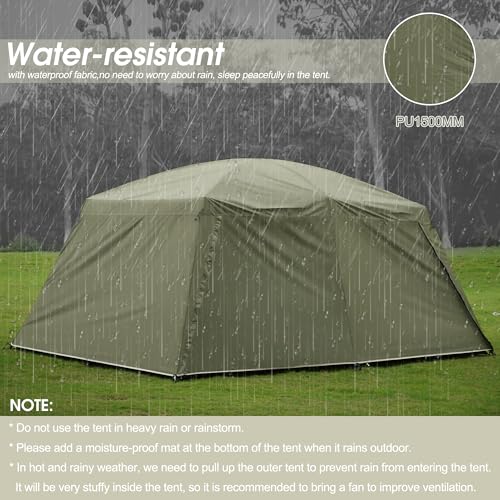 Image of Vidalido 8-10 Person Camping Tent with 3 Door 2 Room Large
