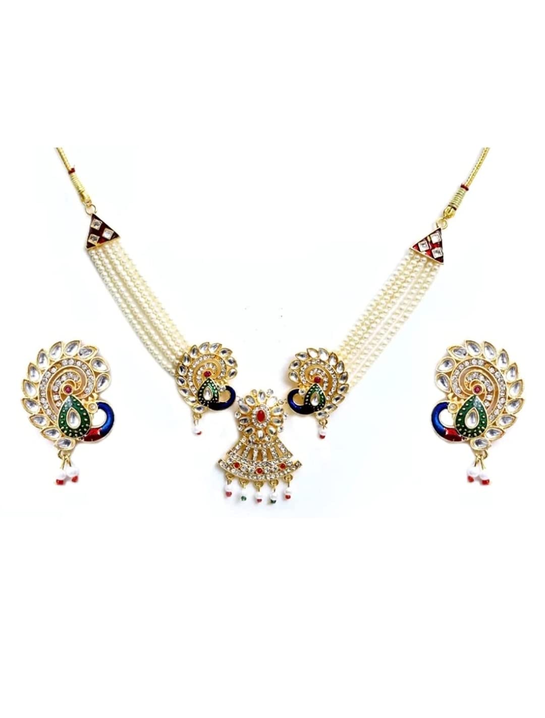 Gold-Plated Peacock Pearl Necklace Set for Women and Girls Traditional Gold Plated Jewellery Set for Women (B0BTJB4LK9) Amazon Price History, Amazon Price Tracker