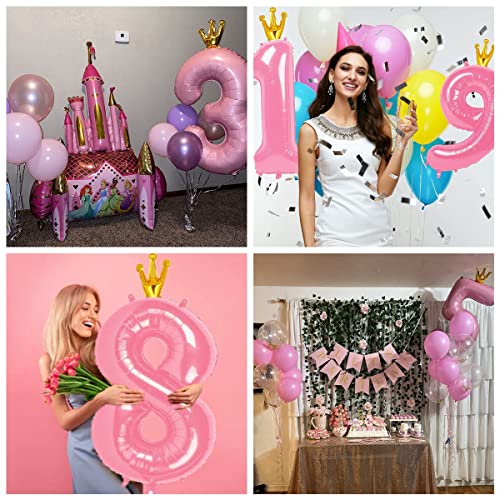 Number 6 Balloons - Large, 40 Inch | 6Th Birthday Balloons For Girls |Six Helium Balloons For Birthday Party Wedding 16 60 Decorations Anniversary, Pink #TOP5