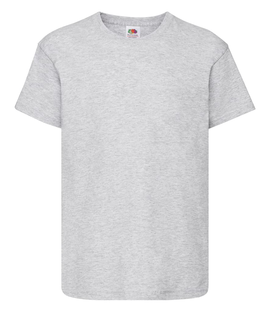 Fruit of the Loom Unisex Kids Original Crew Neck Short Sleeve T-Shirt, Grey (Heather Grey), 14-15 Years (Manufacturer Size: 164)