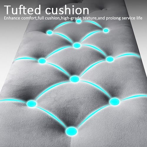 Banco Zapatero Entrada, Banqueta Tapizado con Cojín de Asiento, Taburete para Pie de Cama Terciopelo para Salón Dormitorio Recibidor - imagen 3