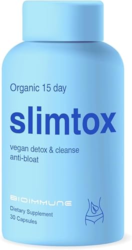 Miniatura 1 de Slimtox - Limpieza y desintoxicación de colon orgánico de 15 días para estómago plano, menos hinchazón y libras con probióticos, alivio del