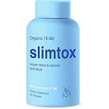 Slimtox&trade; Organic 15 Day Colon Cleanse &amp; Detox for Flat Stomach Less Bloat &amp; LBS w/Probiotics - Constipation Relief - Flushes Toxins, Boosts Energy