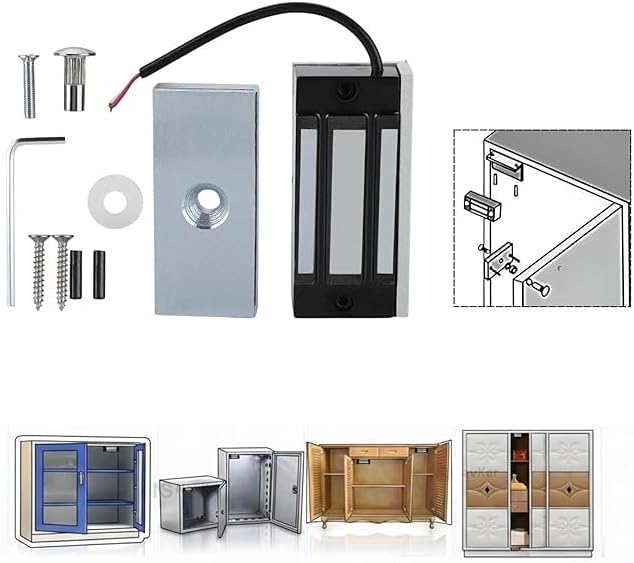 Electro Magnetic Lock 100 Lbs, 2 Wire | EM Lock 100 Lbs for Drawer Small Cabinet Pass Boxes 12V DC (AZ-EM-100N) ALLZONE