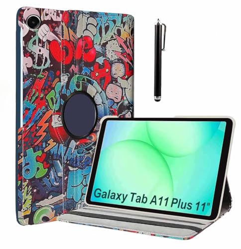 Image of ProElite Cover for Samsung Galaxy Tab A11 Plus 11 inch Case Cover, 360 Rotatable Smart Flip Case Cover for Galaxy Tab A11+ 11 inch Tablet with Stylus Pen, Hippy