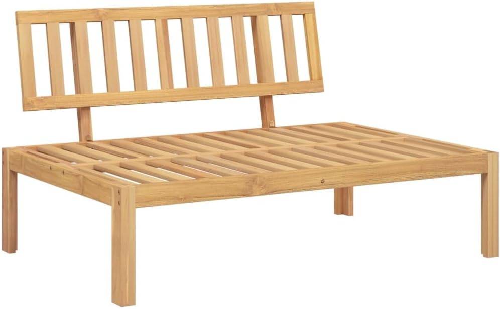 Pallet Sofa Set Solid Acacia Wood with Polyester Cushions 5-Piece Modular Outdoor Sectional Sofa for Garden Patio Balcony Comfortable Cushions Easy Assembly Durable All Season Use