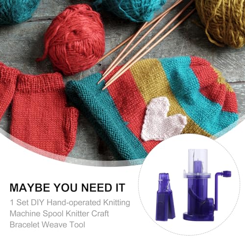 Milisten 1 Set Hand- operated Knitting Machine Mini Embellish- Knit Machine Embellish Sewing Machine Bracelet Weave Tool for Kids Adults Beginners DIY Knit - Image 4