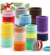 100PCS Elastic Hair Ties, Seamless Hair Band, Ponytail Holder No Crease Damage, Cotton Bands, Hai...