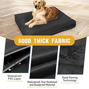   POMER-Dog-Bed-Cover44inch-Waterproof-Bed-Covers-for-DogCat-Replacement-Washable-Chew-Proof-Pet-Bed-Pillow-Duvet-Cover-with-Zipper-44-Lx-32-W-x-4-H
