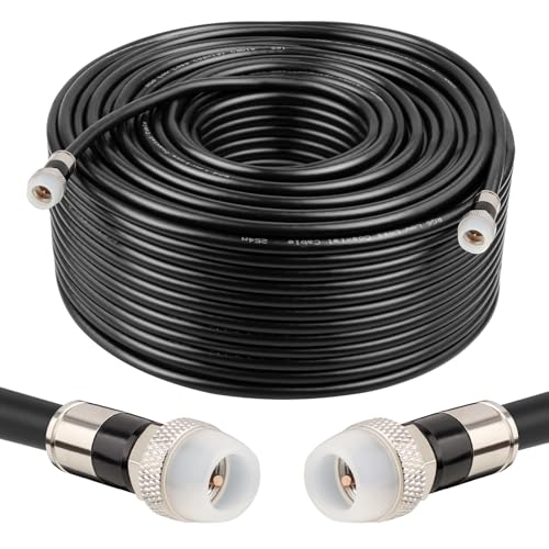 Câble coaxial RG6 étanche contre les pertes de signal TV et internet 60 m
