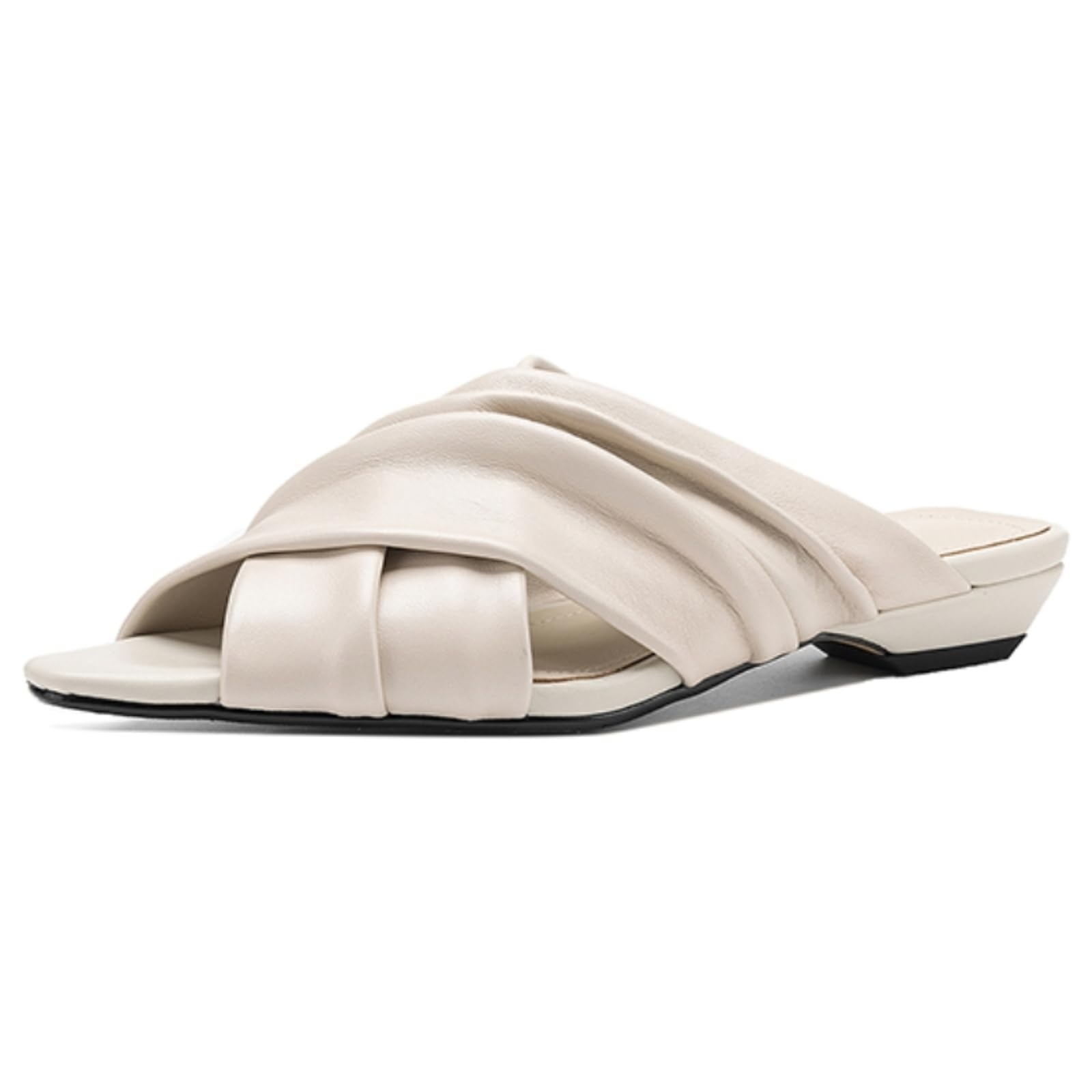 Chaussures décontractées dressy en cuir véritable avec finitions beige
