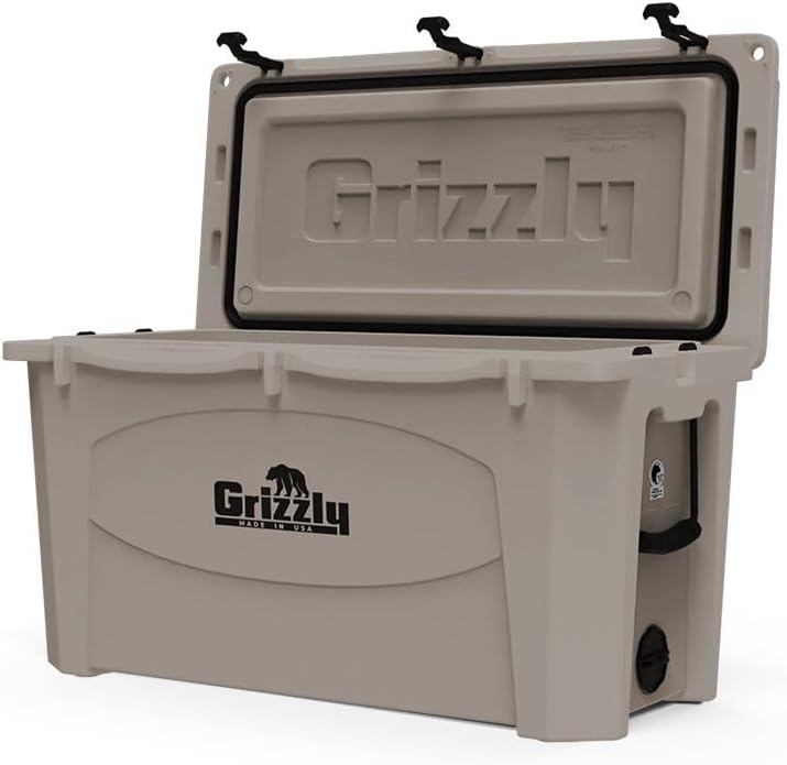 Grizzly 100 Cooler | 100 qt Ice Chest Durable Rotomolded Insulated | Made in USA | Warranty for Life | For Beach Boat Camping Fishing Hunting | G100
