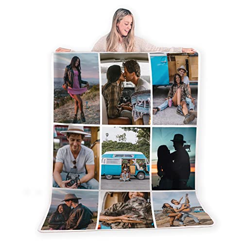 FrameStory Custom Blanket Personal Photos & Text, Fully Customizable Size, Image, Message- Quality Soft Sherpa Fleece Throw Blanket for Holiday, Birthday, Gifting, Anniversary, Special Occasion