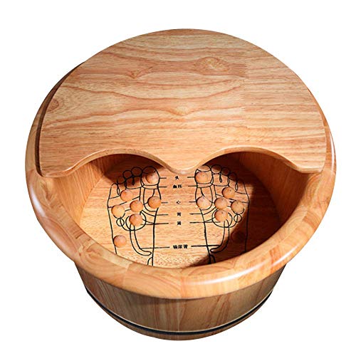 Cubeta de pie de madera natural 25 cm altura