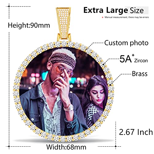 YIMERAIRE Oversized Large Custom Picture Necklace Pendant Personalized Photo Necklace Iced Out Necklce for Men2