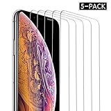 SEYOO [5-Pack] Screen Protector Compatible with iPhone Xs & iPhone X Tempered Glass Screen Protector 5.8 Inch, Anti-Scratch, Anti-Fingerprint, Bubble Free