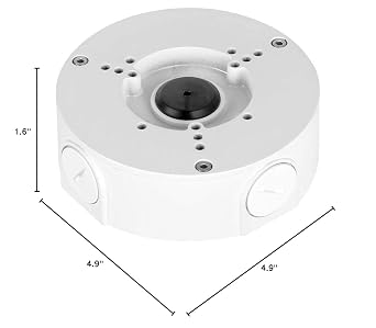 Lorex Outdoor Round Junction Box for 3 Screw Base Cameras | Waterproof Electrical Box for Mounting Bullet or Dome Surveillance Camera | IP66 Weatherproof | White