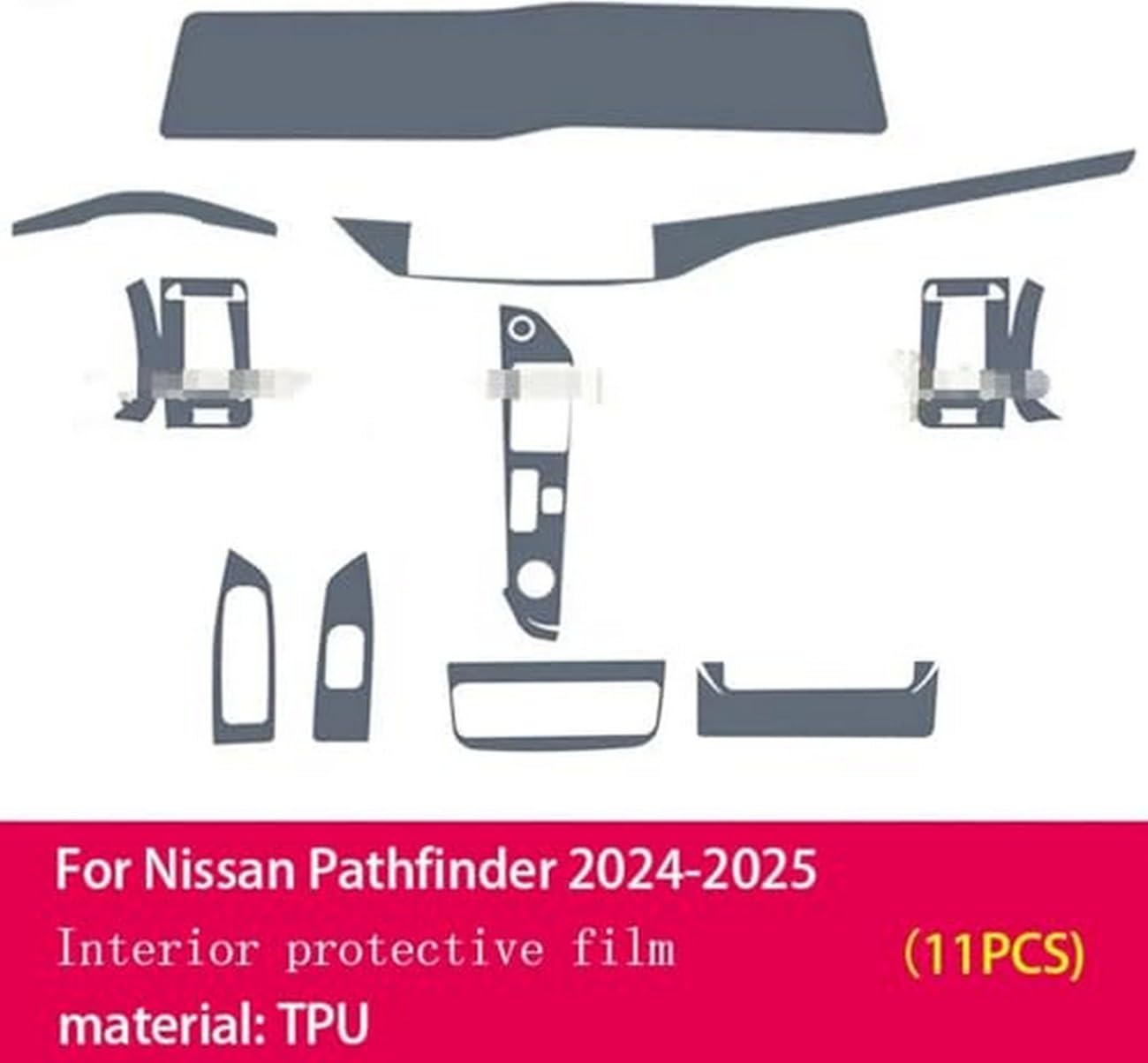 Wnętrze samochodu konsola środkowa przezroczysta folia ochronna TPU PPF folia naprawcza odporna na zarysowania, do Nissan Pathfinder 2024-2025