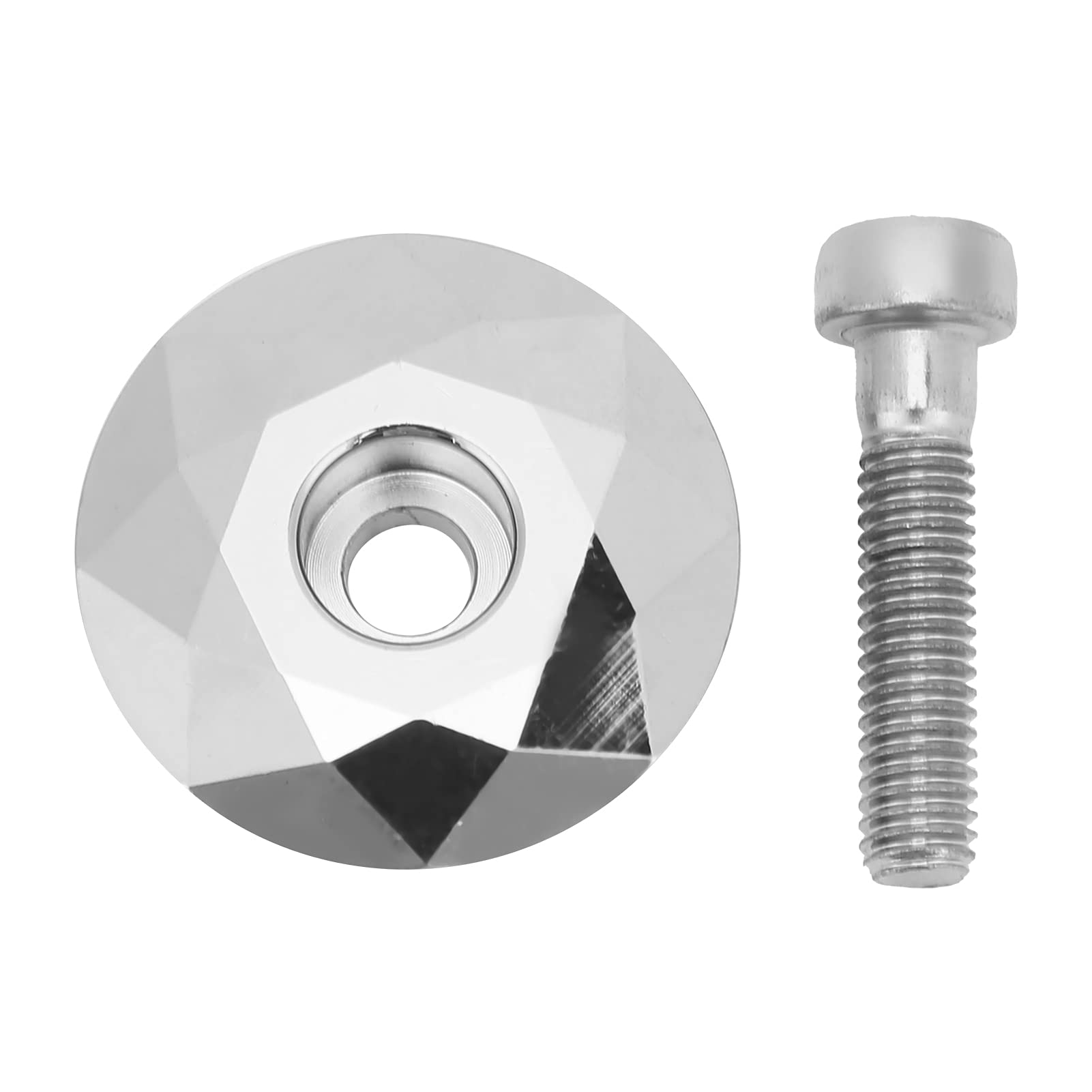 Glomora MEIJUN Bicycle Aluminum Alloy Headset Top Cap Mountain Bike Headset Stem Top Cover with Bolts (Silver)