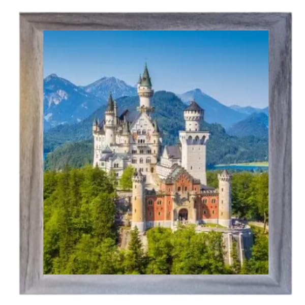 Square Picture Frame Solid Wood Effect Table Top & Hanging Photo Frame with Clear Perspex Front & Wall Mounted Hooks (11 x 11" (27.9 x 27.9 cm), Silver Grey) — image 1