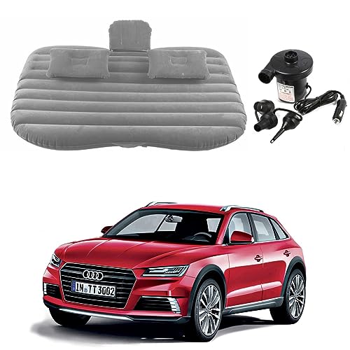Image of Oshotto Multifunctional Car Travel Bed Mattress with Two Air Pillows, Car Air Pump Compatible with Audi Q1 (Grey)