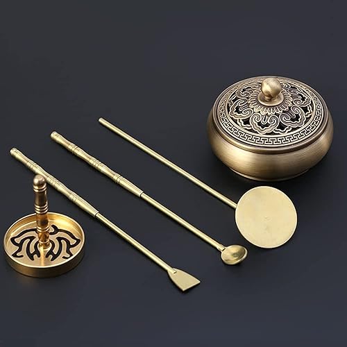 Meitaoyigou Juego de 7 piezas de incienso de latón, kit de fabricación de incienso de torre, moldes de cono de incienso de latón, juego de