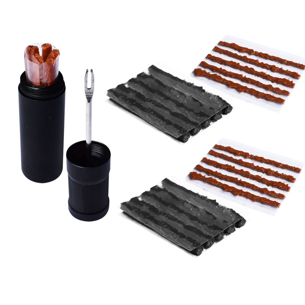 Lotatheta Bike Tubeless Tire Tyre Repair Kit Plugger Plugs Tool Repair Tires Fix Flat Puncture MTB and Road Mountain Bicycle +25 Strips (10 x1.5 mm + 5 x 2.5 mm + 10 x 3.5 mm)