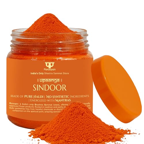 Image of Natural Orange Sindoor | 50 g | Pack of 1 | Pure Bhagwa Roli Kumkum Powder for Hanuman & Pooja