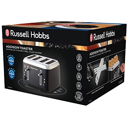 Russell Hobbs Addison 4 Slice Toaster, RHT514BLK, Dual Bestappliances