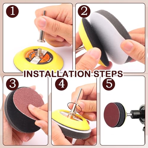 YnewL 121PCS Accesorios Coche Polishing Kit, Pulir Faros, con 100 Hojas de Lija de 75mm, Esponja Coche para la Restauración de Faros, Carrocería, etc. - imagen 6