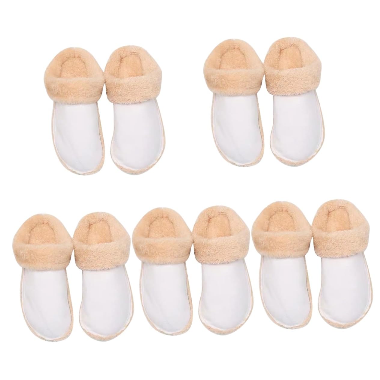 5pares Inserts De Invierno Para Zapatillas De Mujer Forros De Peluche Extraíbles Plantillas Cálidas y Suaves Para Calzado Agujereado Confortables y Fáciles De Limpiar