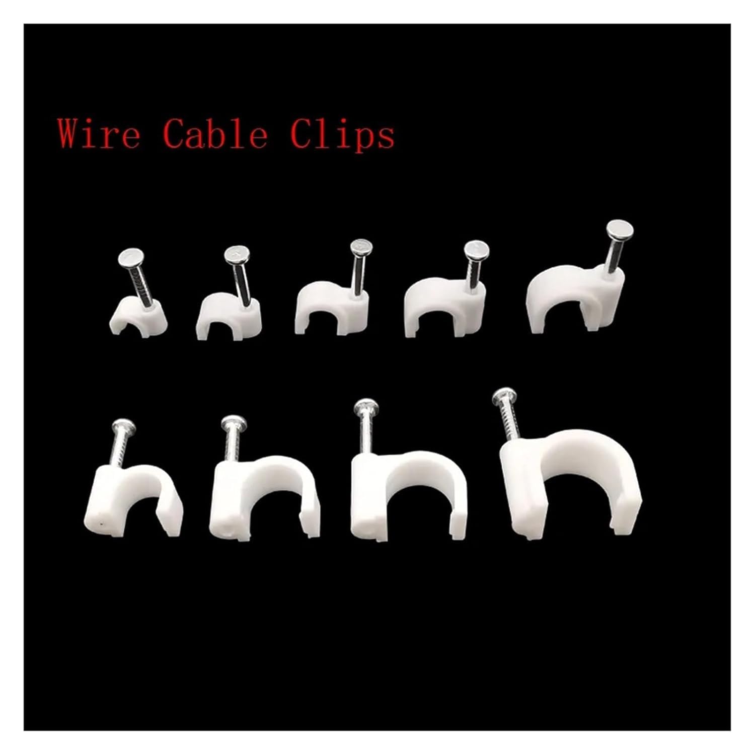 Pinces à câbles for rangement de câbles, pinces de rangement de fils, 100 pièces de serre-câbles en plastique for fils électriques 4 mm, 5 mm, 6 mm, 7 mm, 8 mm, 9 mm, 10 mm, 12 mm, support de serre-câ