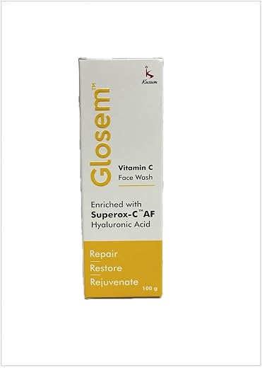 Glosem Facewash 100gm with Vitamin C, Hyaluronic Acid &amp; Superox-C AF | Gentle Daily Cleanser for All Skin Types