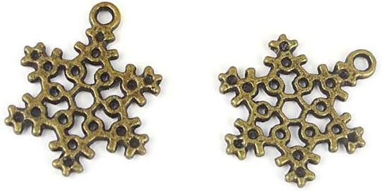 Jewelry Making Charms ZO006 Snowflake Ancient Bronze Retro Findings Bulk Pendant for Necklace Bracelets