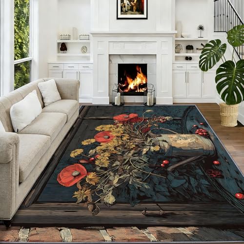 Tapis antidérapant doux résistant aux taches pour sécuriser le sol du salon - 4