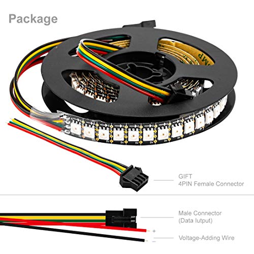 Cinta LED direccionable BTF-LIGHTING 1m 144 LEDs/m DC5V miniatura 5