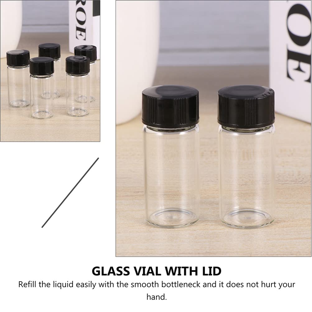 tubo transparente contenedor tubos de ensayo, 100 frascos de vidrio con tapón de rosca, frascos de fondo plano transparente de 5 ml, frasco de recolección de líquido transparente, tubo de ensayo for m