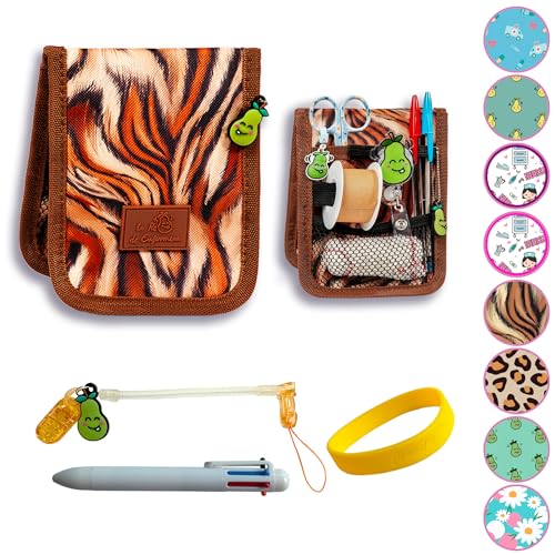 La Repera de Enfermera® Salvabolsos Enfermaria + Porta Tesouras Enfermaria + Caneta 6 Cores + Pulseira | Organizador de bolsas | Acessórios Enfermeira TCAE Veterinária (TIGER SKIN)