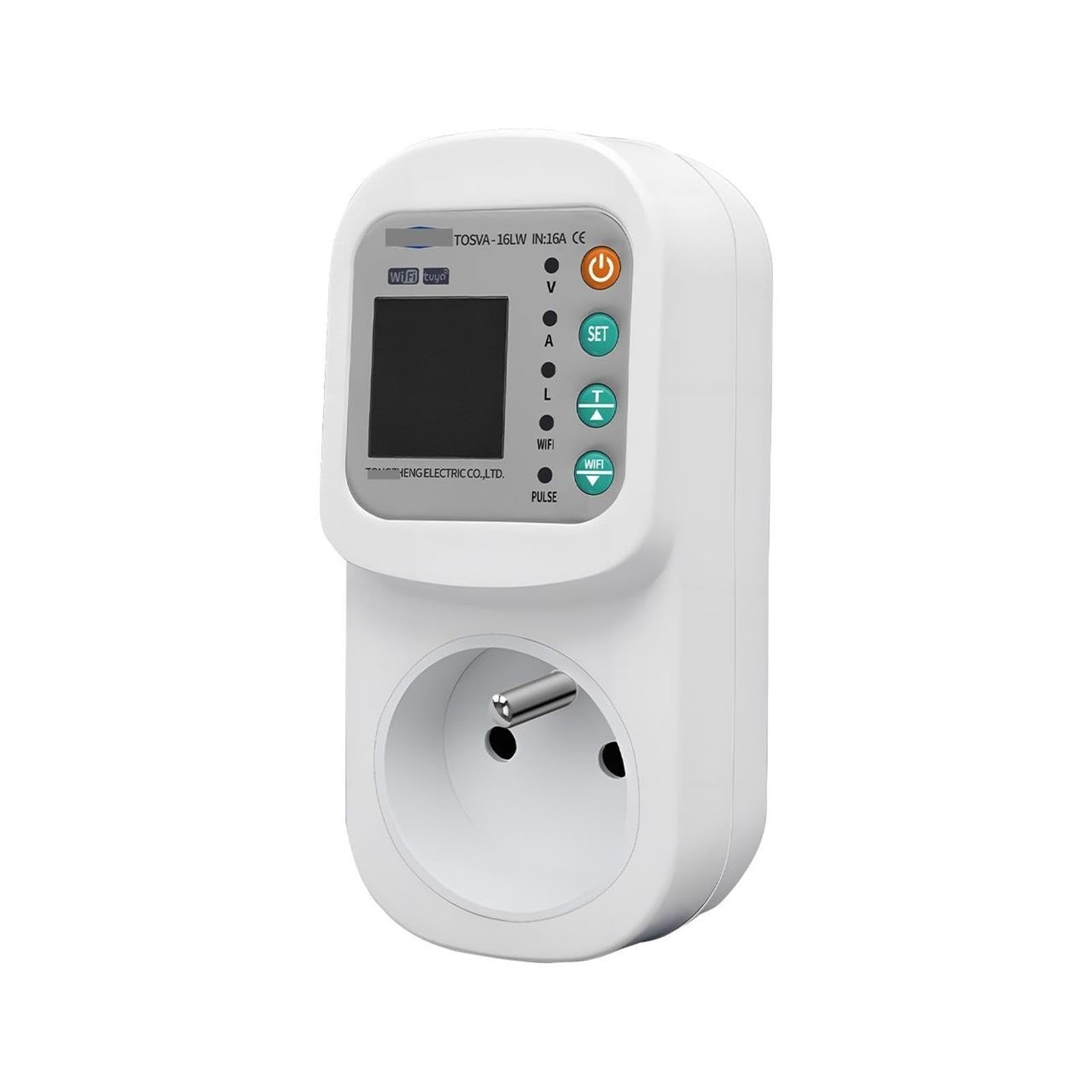 Toma de fuga de corriente de voltaje WIFI TOSVA-16LW CA 110V 220V potencia ajustable 1-16A con medición de PE