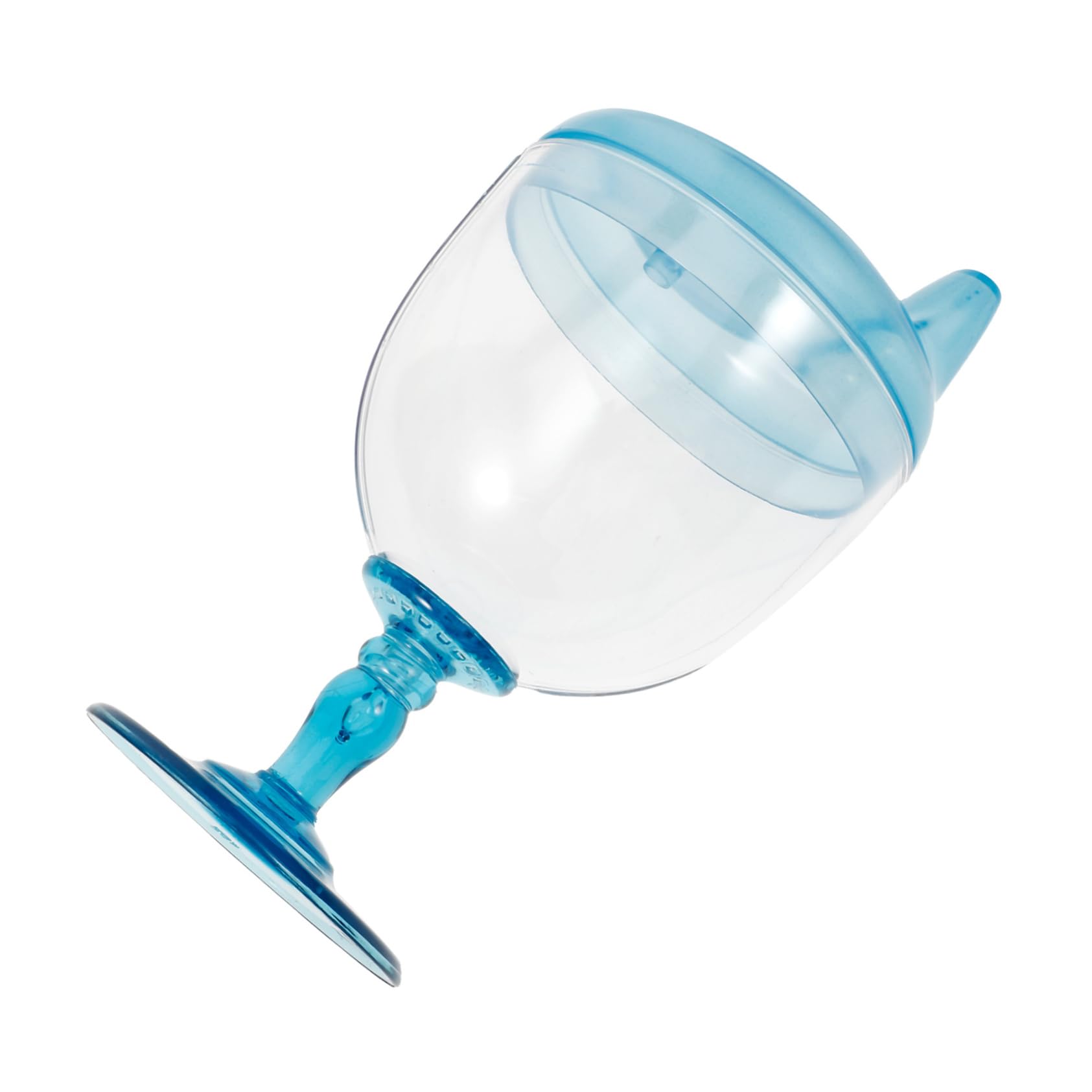 VICASKY Goblet Bottle Drinking Cup Red Wine Bottle Wine Sip Cups Milk with Lid Water Stemware Drinking Cup Smoothie Cup Plastic Blue