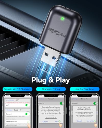 Image of Burnt Sugar Wireless Carplay Adapter for iPhone 2026 Upgraded, Ultra-Mini USB for Apple Car Play Convert Wired to Wireless, Stable Low-Lag GPS Plug & Play for iOS 10+ & Cars from 2016+ (Bluish Purple)